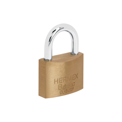 [T23511] Candado de latón 50 mm llave tetra en blíster, Hermex Basic - Pag 582