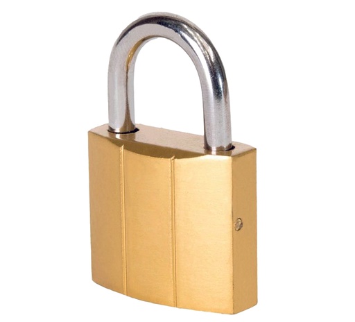 [A305142] Candado hierro 38 mm, Llave de puntos, caja color
