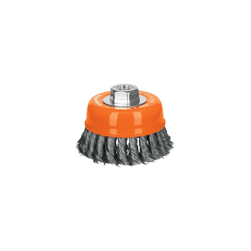 [T14185] Carda copa 4' alambre trenzado fino, eje M14, Truper
