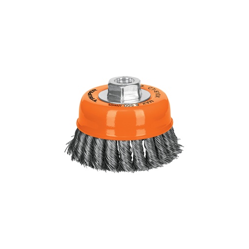 [T17531] Carda copa 4' alambre trenzado grueso, eje 5/8'-11, Truper - Pag 72