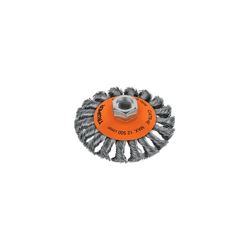 [T14190] Carda tipo cónico 4' alambre trenzado, eje 5/8'-11, Truper - Pag 73