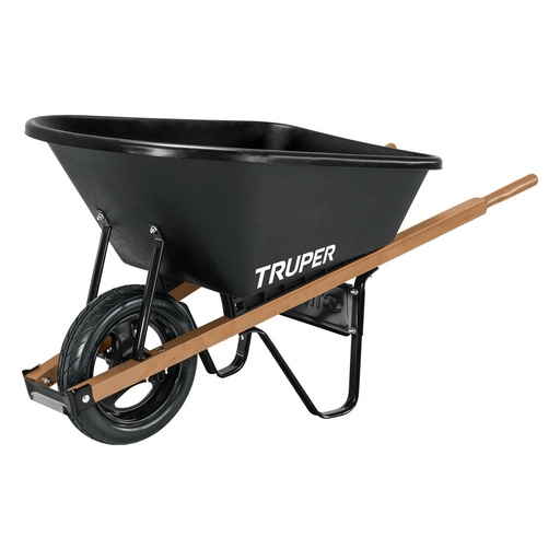 [T10911] Carretilla concha plástica 6 ft3 Imponchable b/madera,Truper