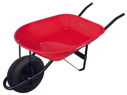 [A111821] Carretilla de 4.5 ft3 (roja) bastidor metalico, Llanta Sólida