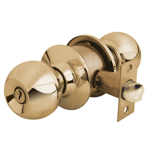 [A307123] Cerradura de pomo tipo esfera, laton brillante (baño) caja
