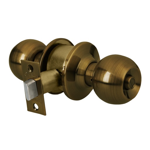 [T43468] Cerradura tipo esfera para baño, latón antiguo, Hermex - Pag 589