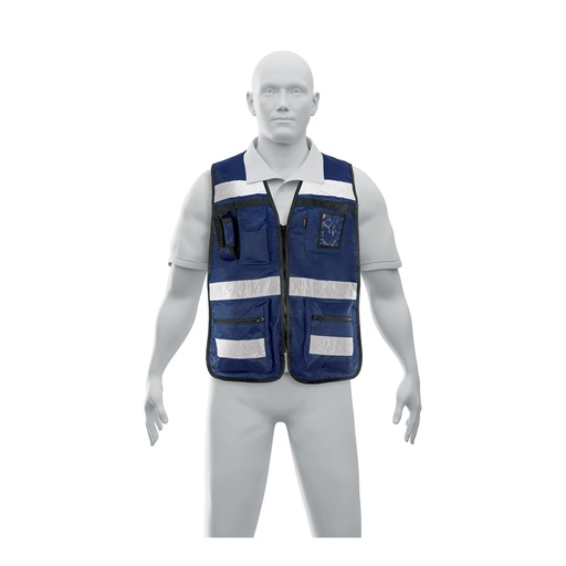 [T14667] Chaleco brigadista con cintas reflejantes, color azul marino - Pag 353