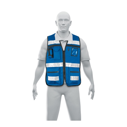 [T14670] Chaleco brigadista con cintas reflejantes, color azul rey - Pag 353