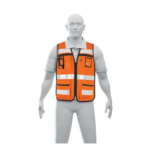 [T14669] Chaleco brigadista con cintas reflejantes, color naranja - Pag 353
