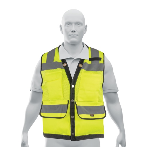 [T13482] Chaleco seguridad reforzado verde con bolsas, M, Expert - Pag 352