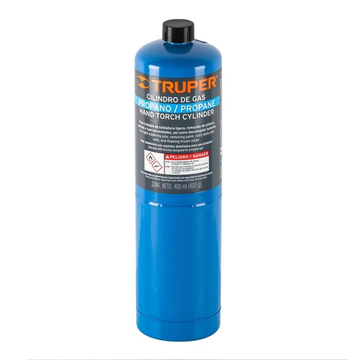 [T11913] Cilindro de gas propano de 400 g, azul, Truper - Pag 486