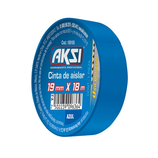 [A105105] Cinta de aislar azul 19 mm x 18m