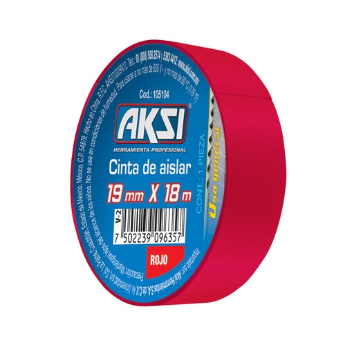 [A105104] Cinta de aislar roja 19 mm x 18m