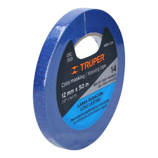 [T12620] Cinta masking tape azul de 1/2' x 50 m, Truper - Pag 108, 395