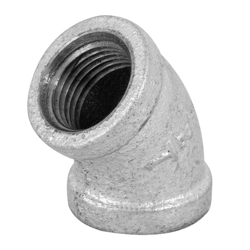 [T47539] Codo 45° acero galvanizado de 1/2', Foset - Pag 708