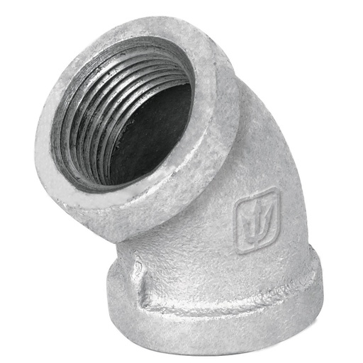 [T47540] Codo 45° acero galvanizado de 3/4', Foset - Pag 708