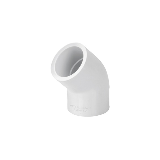 [T45415] Codo 45° de PVC de 3/4', Foset - Pag 523
