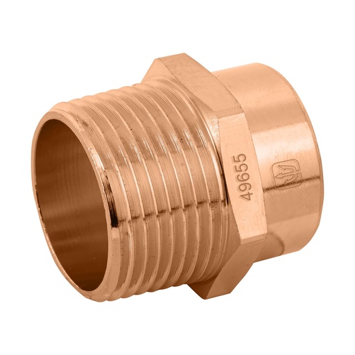[T49655] Conector de cobre, rosca exterior 1', Foset - Pag 533