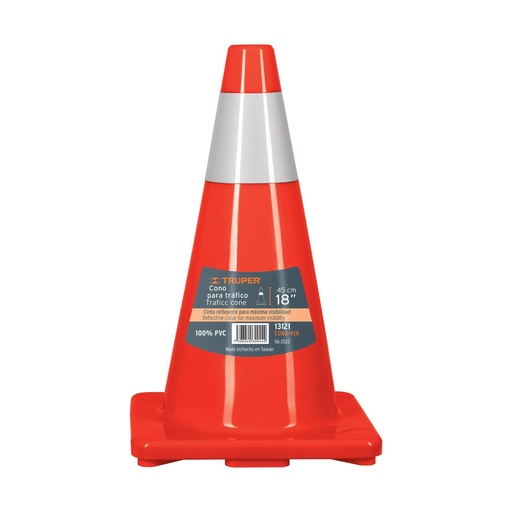 [T13121] Cono de precaución de 45 cm de PVC con reflejante, Truper - Pag 463