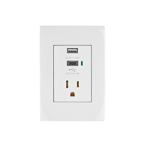 [T48313] Contacto 2polos + tierra con 2 puertos USB, Oslo, blanco - Pag 399