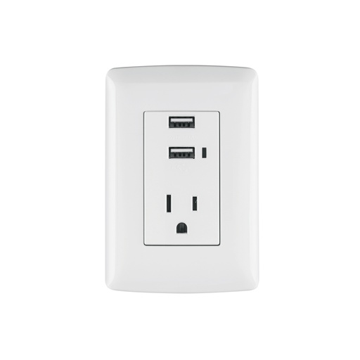 [T48065] Contacto aterrizado + 2 puertos USB, blanco, línea Italiana - Pag 396