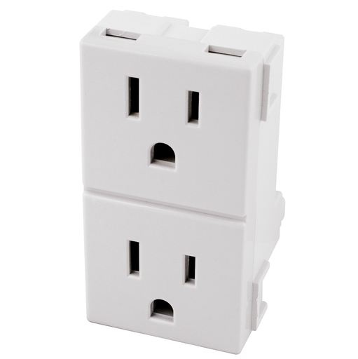 [A118326] Contacto duplex oculto aterrizado 127V/15A - Blanco