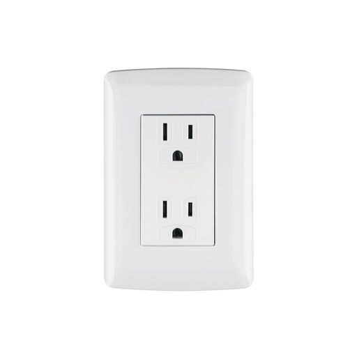 [T48130] Contacto dúplex aterrizado, color blanco, línea Italiana  - Pag 396