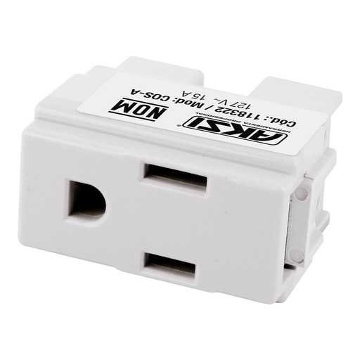 [A118325] Contacto sencillo polarizado aterrizado  127V/15A - Blanco