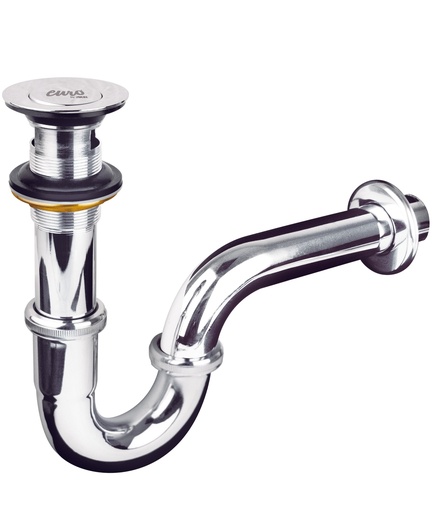 [A130022] Céspol p/lavabo latón c/contracanasta tipo moneda, cromo, 1 1/4"