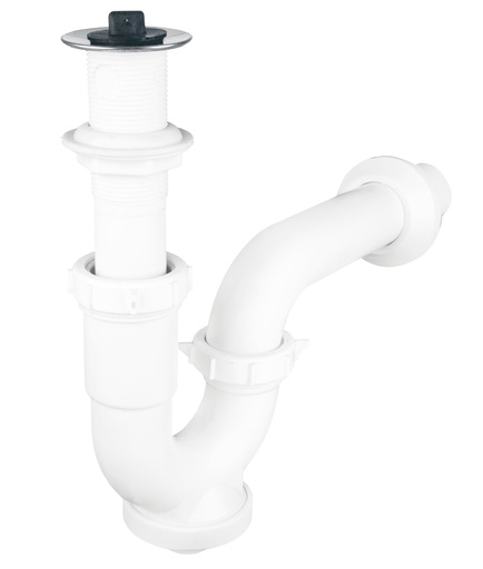 [A130004] Céspol rígido para lavabo con contracanasta, polipropileno, 1 1/4"