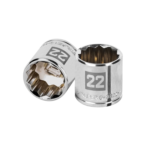 [T13642] Dado de 22 mm, 12 puntas, cuadro 3/8', Truper - Pag 118