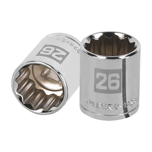 [T13540] Dado de 26 mm, 12 puntas, cuadro 1/2', Truper - Pag 120