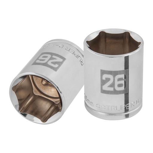 [T101006] Dado de 26 mm, 6 puntas, cuadro 1/2', Truper - Pag 120