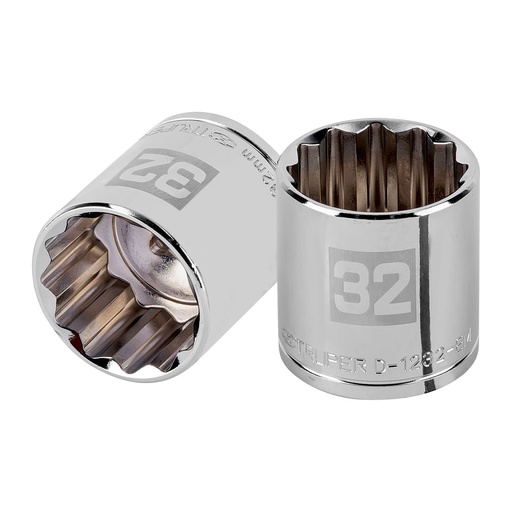 [T13545] Dado de 32 mm, 12 puntas, cuadro 1/2', Truper - Pag 120