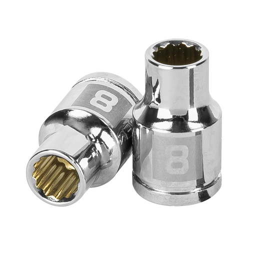 [T13628] Dado de 8 mm, 12 puntas, cuadro 3/8', Truper - Pag 118
