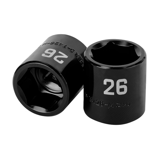 [T100899] Dado de impacto de 26 mm, 6 puntas, cuadro 1/2', Truper - Pag 125