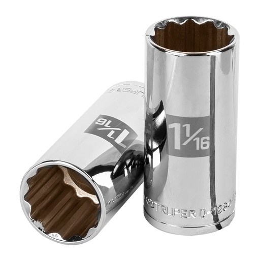 [T13371] Dado largo de 1-1/16', 12 puntas, cuadro 1/2', Truper - Pag 120