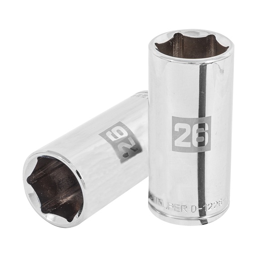 [T101014] Dado largo de 26 mm, 6 puntas, cuadro 1/2', Truper - Pag 120