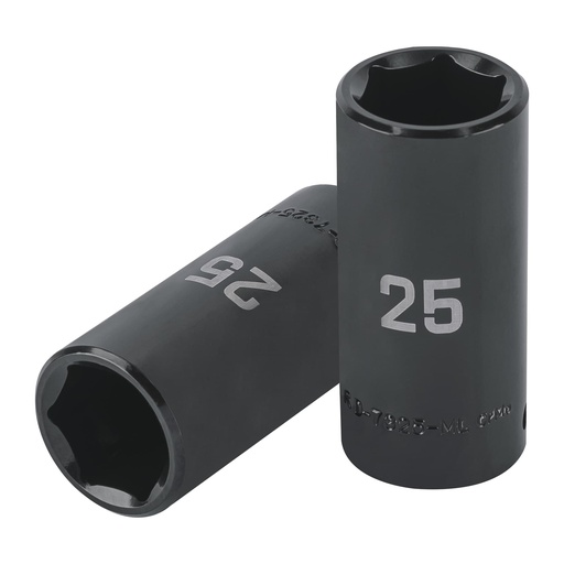 [T100924] Dado largo impacto de 25 mm, 6 puntas, cuadro 1/2', Truper - Pag 125