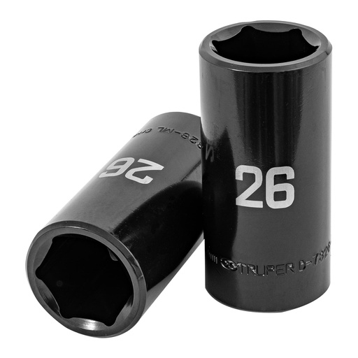 [T100925] Dado largo impacto de 26 mm, 6 puntas, cuadro 1/2', Truper - Pag 125