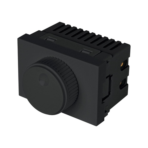 [T47886] Dimmer giratorio negro de 1.5 módulos, línea Lisboa, Volteck - Pag 402