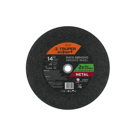 [T11567] Disco Tipo 41 de 14' x 3 mm para corte de metal, Expert - Pag 144