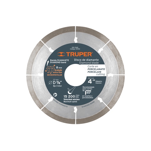 [T15194] Disco de diamante de 4' x 1.3 mm corte de porcelanato - Pag 141
