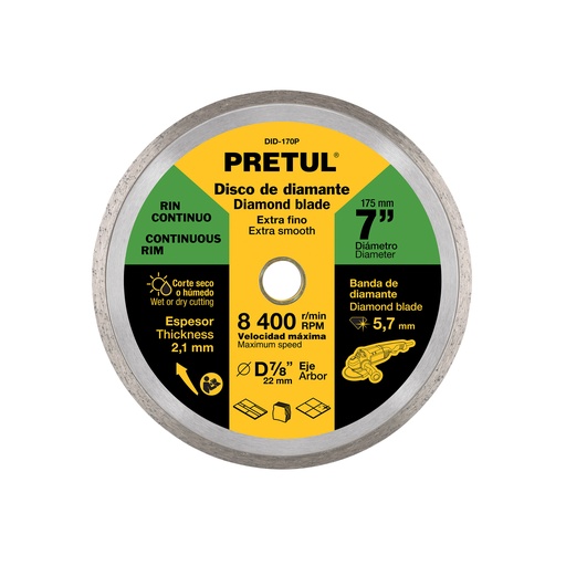 [T21000] Disco de diamante de 7' x 2.1 mm rin continuo, Pretul - Pag 140