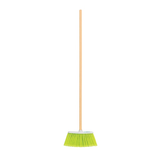 [T57054] Escoba mediana tipo cepillo, cerdas de PVC, bastón de madera - Pag 800