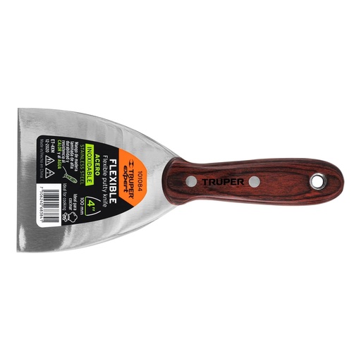 [T101084] Espátula 4' acero inoxidable con mango de madera, Expert