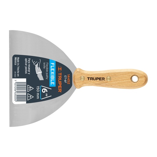 [T14452] Espátula flexible 6' con mango de madera, Truper - Pag 156