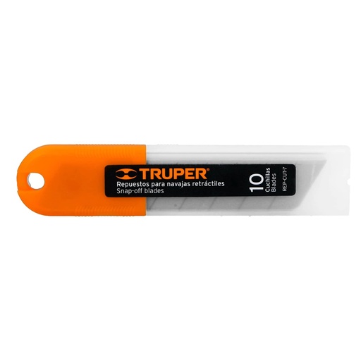 [T17903] Estuche con 10 cuchillas SK4 de 25 mm para cutter, Truper - Pag 148