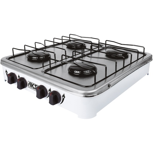 [A116041] Estufa de mesa 4 quemadores blanco con Acero Inox