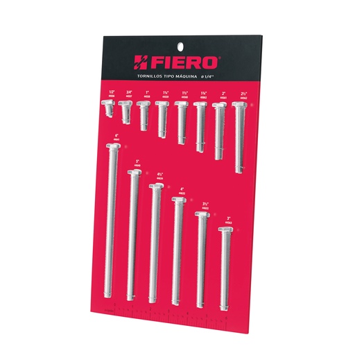[T55896] Exhibidor Fiero con tornillos tipo máquina, 1/4' - Pag 625