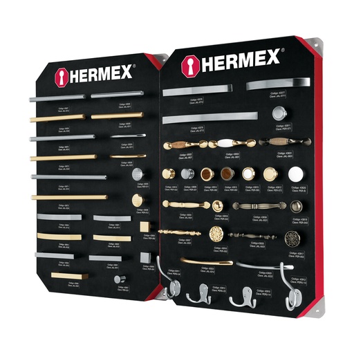 [T53002] Exhibidor con jaladeras y perillas, 2 tableros, Hermex - Pag 620